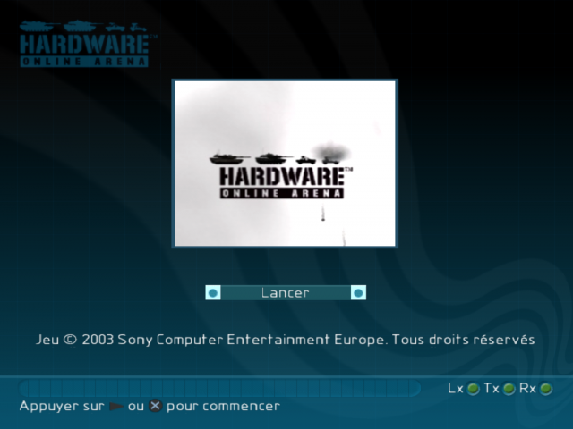 Hardware : Online Arena — Title screen