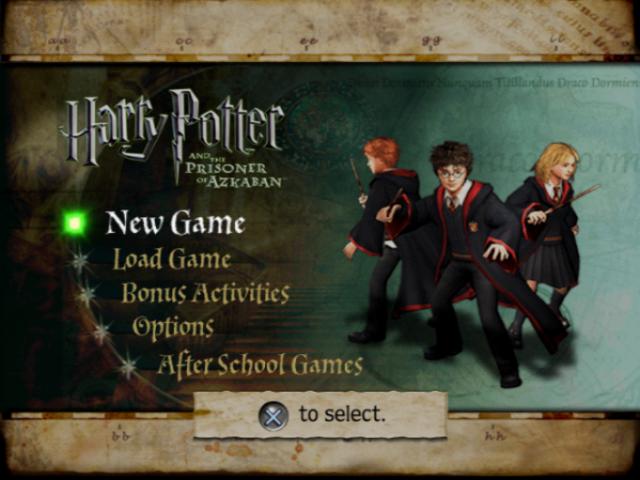 Harry Potter and the Prisoner of Azkaban — Title screen