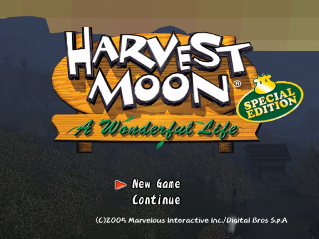Harvest Moon : A Wonderful Life, Special Edition — Title screen