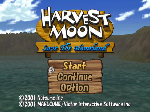 Harvest Moon : Save the Homeland — Title screen