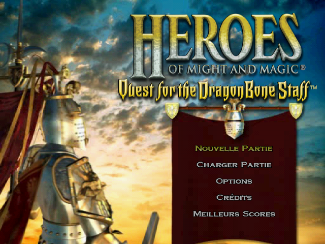Heroes of Might and Magic : Quest for the DragonBone Staff — Title screen