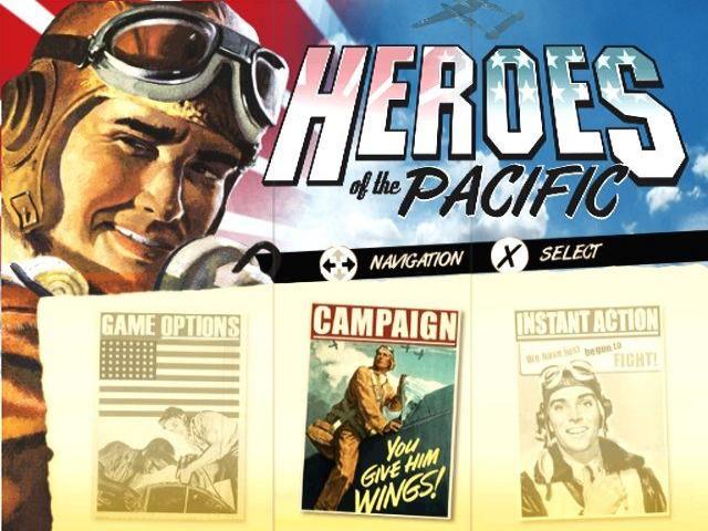 Heroes of the Pacific — Title screen