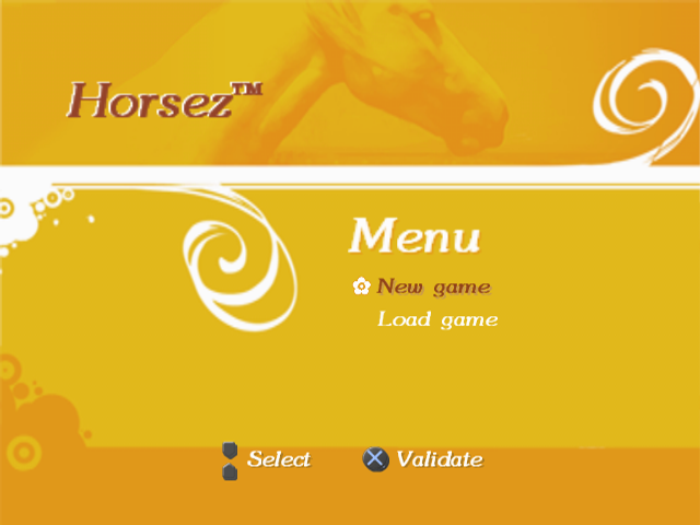 Horsez — Title screen