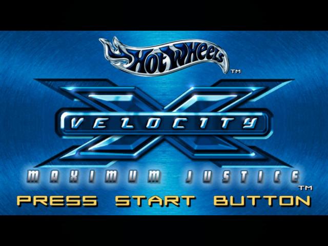 Hot Wheels : Velocity X Maximum Justice — Title screen