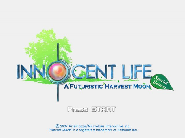 Innocent Life : A Futuristic Harvest Moon, Special Edition — Title screen
