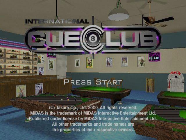 International Cue Club — Title screen