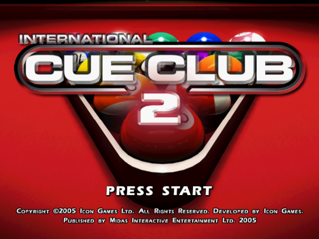 International Cue Club 2 — Title screen