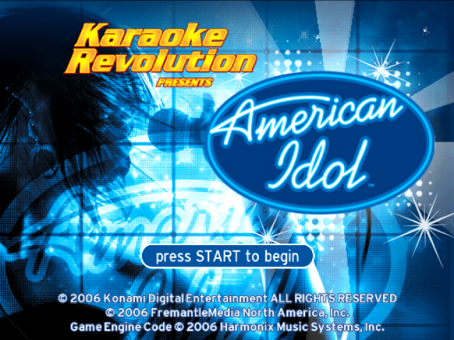 Karaoke Revolution Presents : American Idol — Title screen