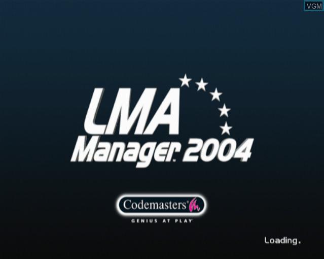 LMA Manager 2004 — Title screen