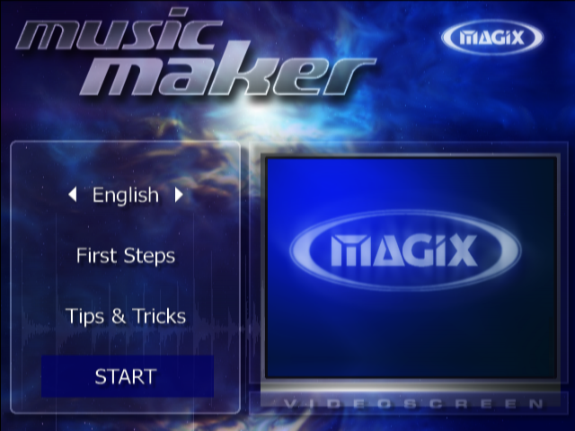 MAGIX Music Maker — Title screen