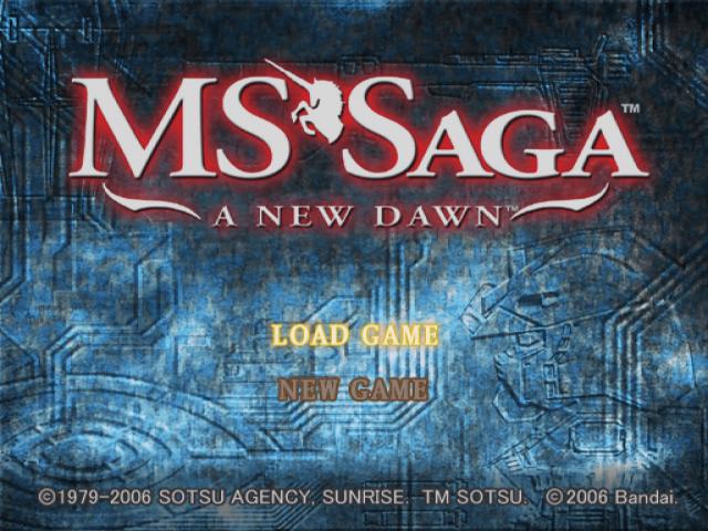 MS Saga : A New Dawn — Title screen