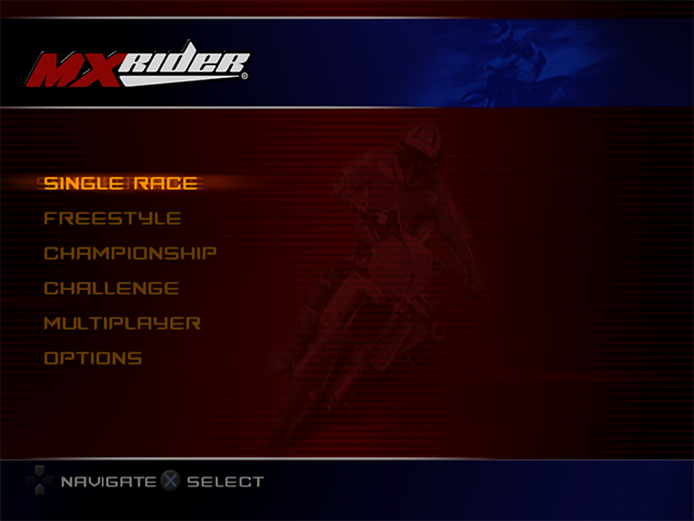 MX Rider — Title screen