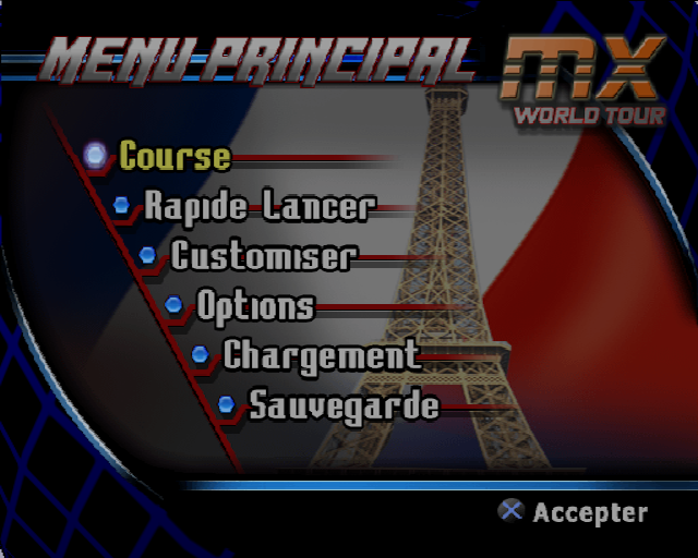 MX World Tour — Title screen