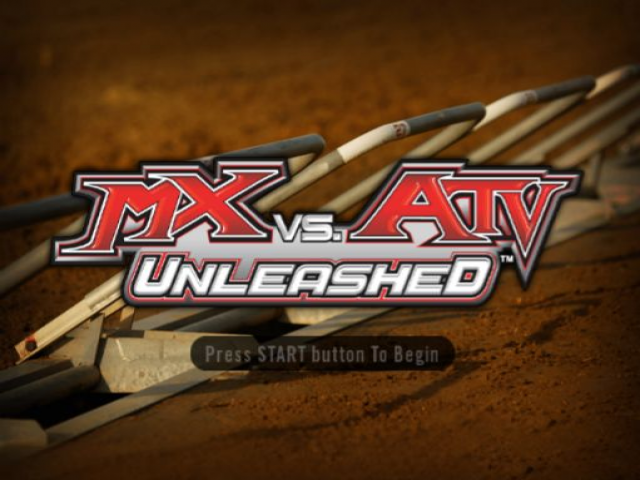 MX vs. ATV Unleashed — Title screen