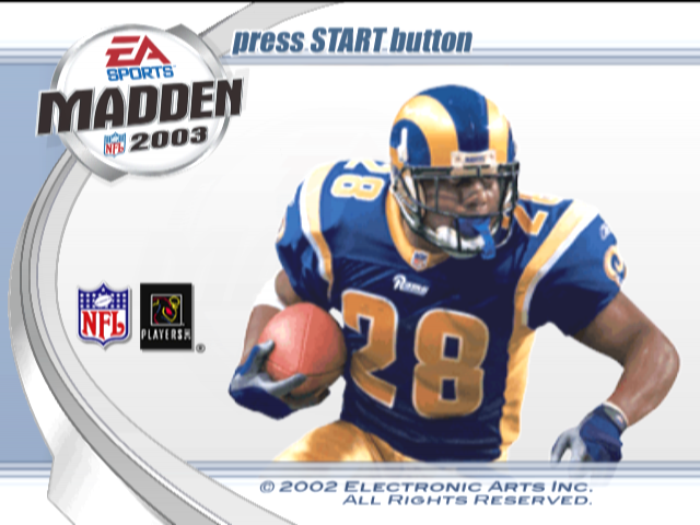 Madden NFL 2003 — Title screen