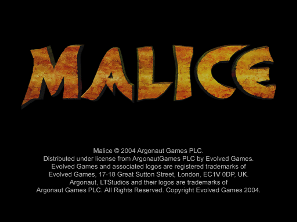 Malice — Title screen