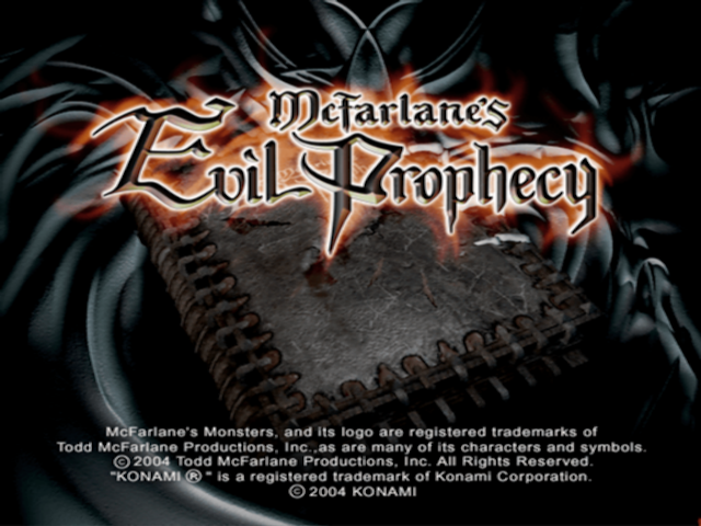 McFarlane's Evil Prophecy — Title screen