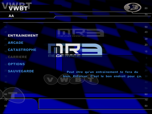 MegaRace 3 : Nanotech Disaster — Title screen
