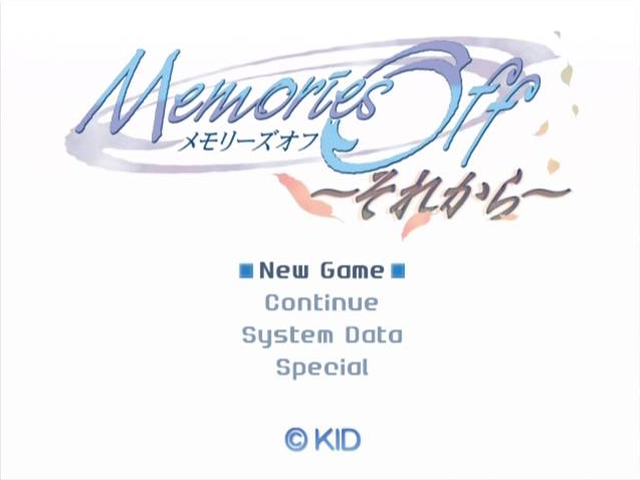 Memories Off - Sorekara — Title screen