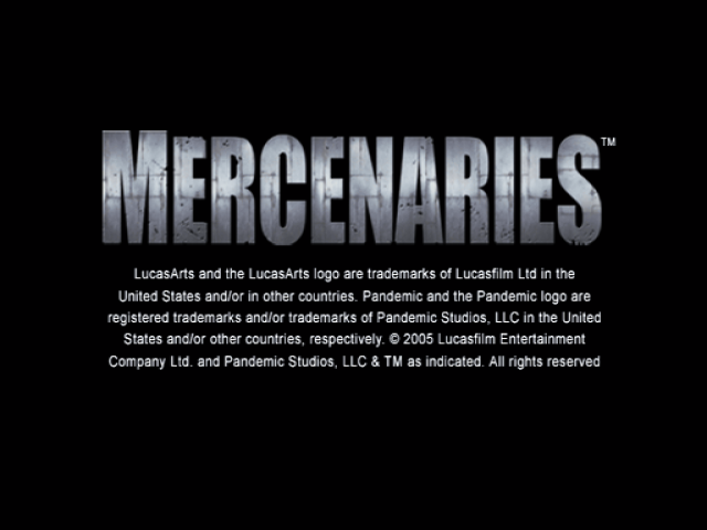 Mercenaries - Playground of Destruction  — Title screen