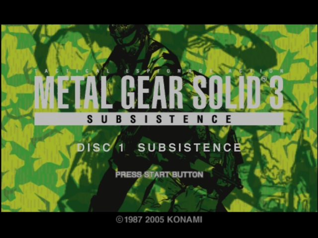 Metal Gear Solid 3 : Subsistence — Title screen