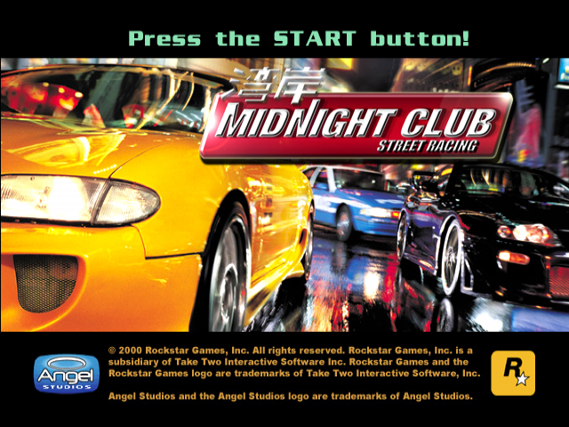 Midnight Club : Street Racing — Title screen