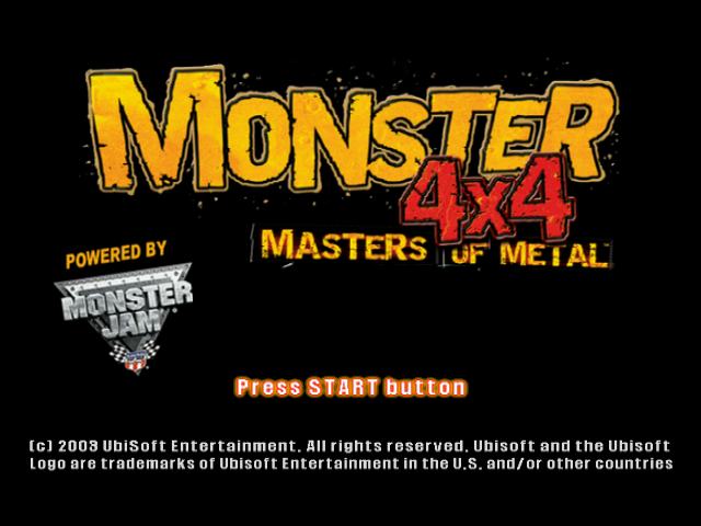 Monster 4x4 : Masters of Metal — Title screen