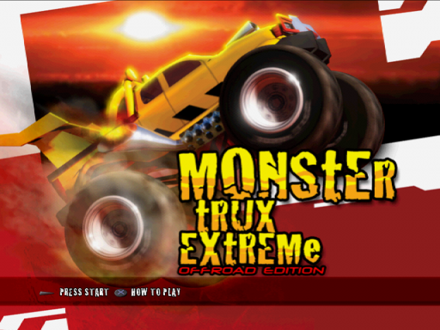 Monster Trux Extreme : Offroad Edition — Title screen