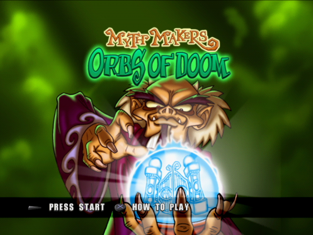 Myth Makers Orbs of Doom — Title screen
