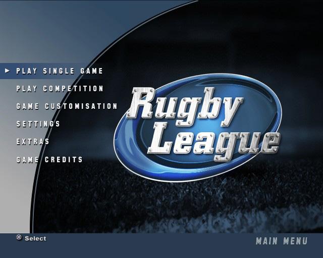 NRL Rugby League — Title screen