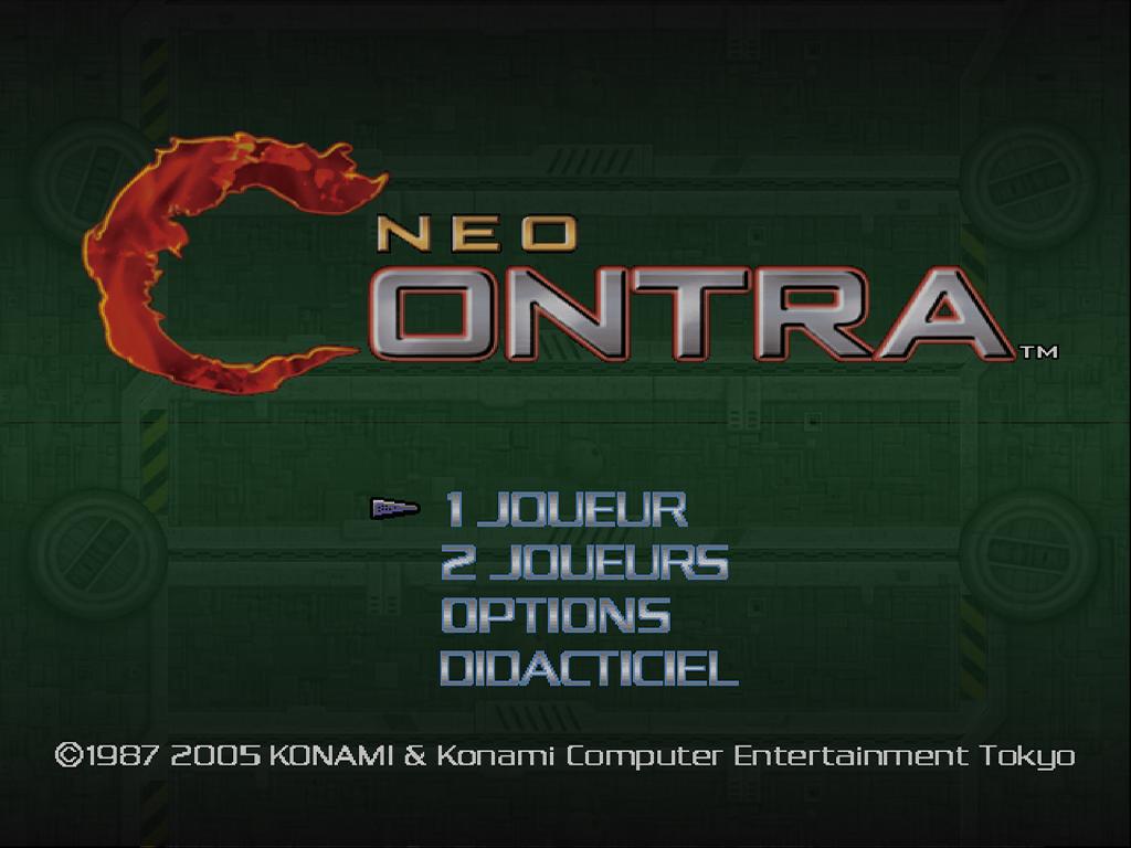 Neo Contra — Title screen