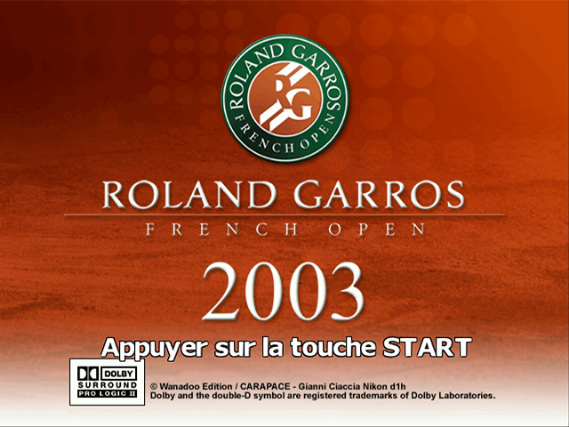 Next Generation Tennis 2003 — Title screen
