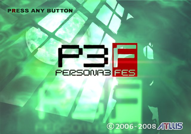 Persona 3 FES — Title screen