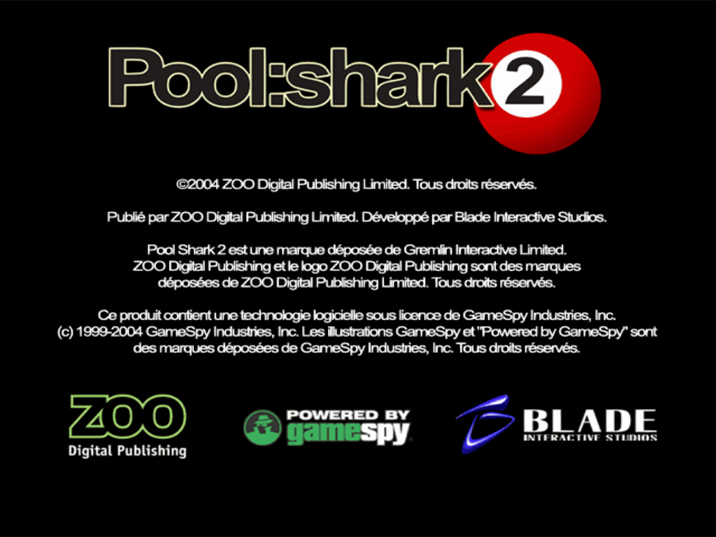 Pool-shark 2 — Title screen