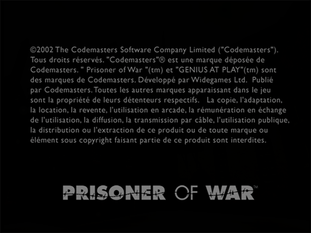 Prisoner of War — Title screen