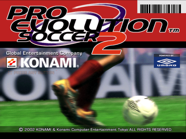 Pro Evolution Soccer 2 — Title screen