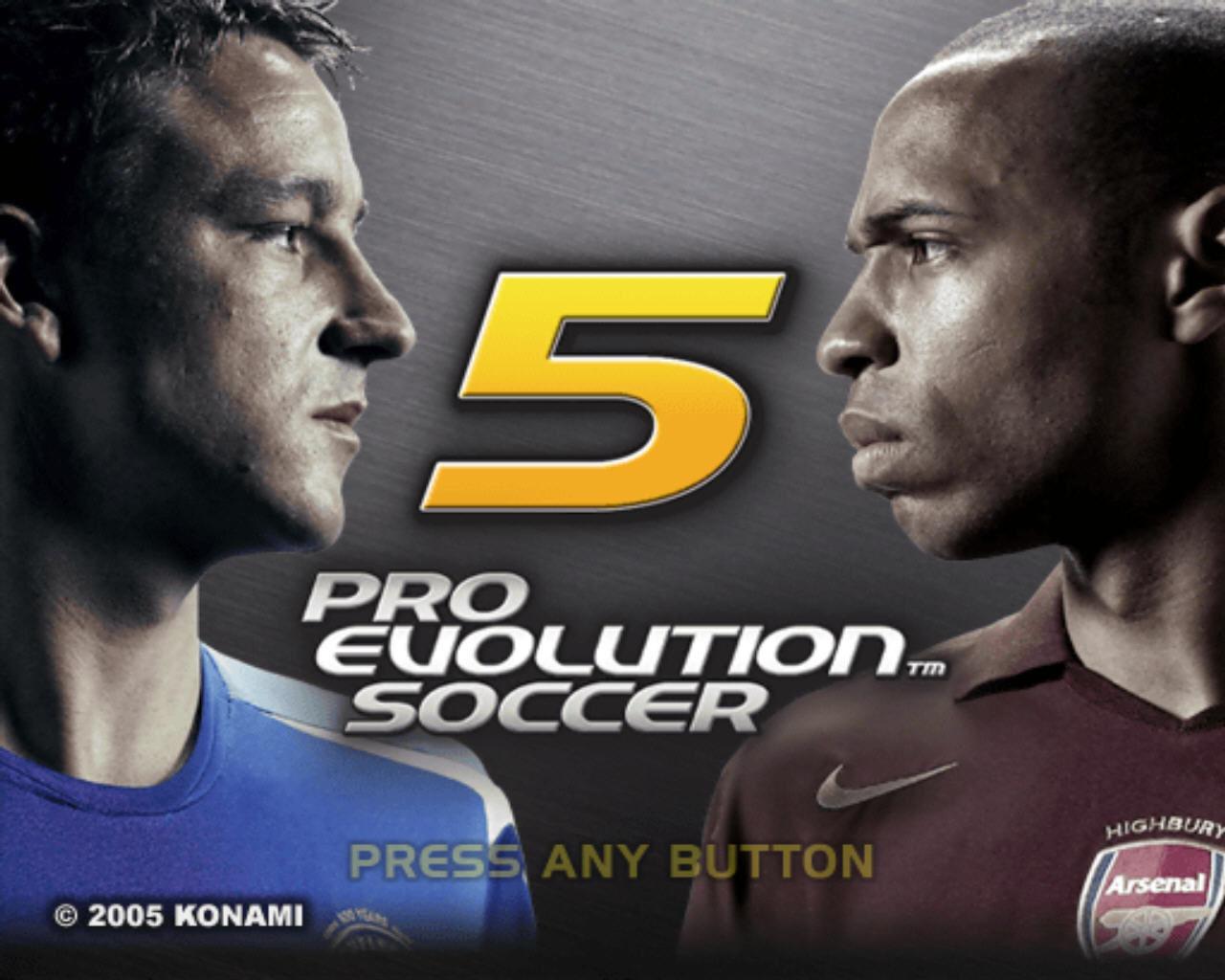 Pro Evolution Soccer 5 — Title screen