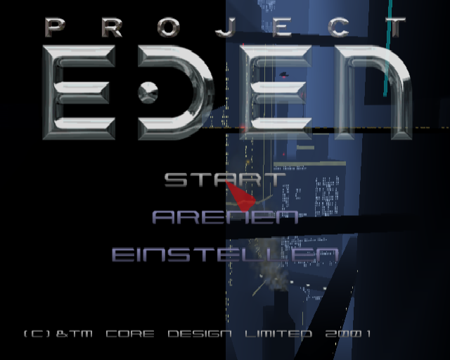 Project Eden — Title screen