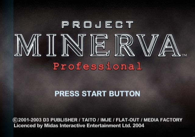 Project Minerva Professional — Title screen