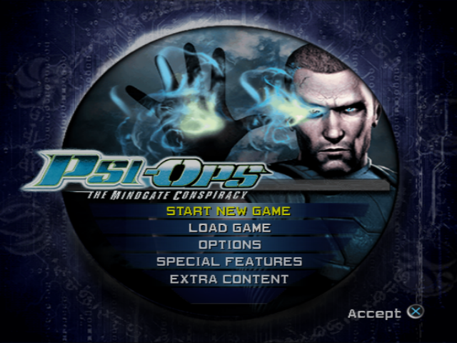 Psi-Ops : The Mindgate Conspiracy — Title screen