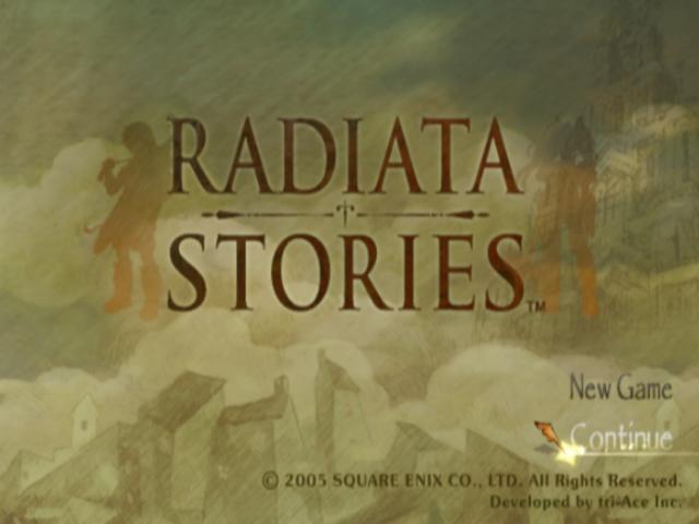 Radiata Stories — Title screen