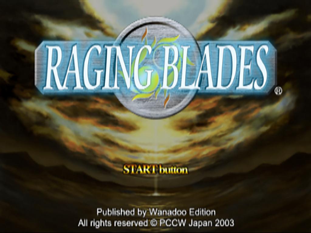 Raging Blades — Title screen