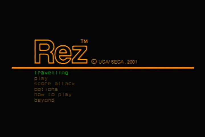 Rez — Title screen