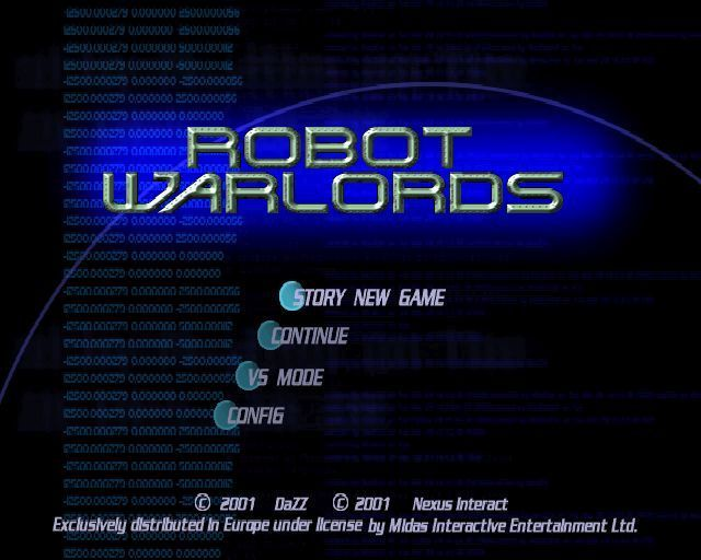 Robot Warlords — Title screen