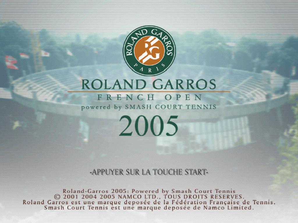 Roland Garros 2005 : Powered by Smash Court Tennis — Title screen