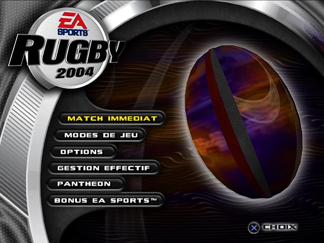 Rugby 2004 — Title screen