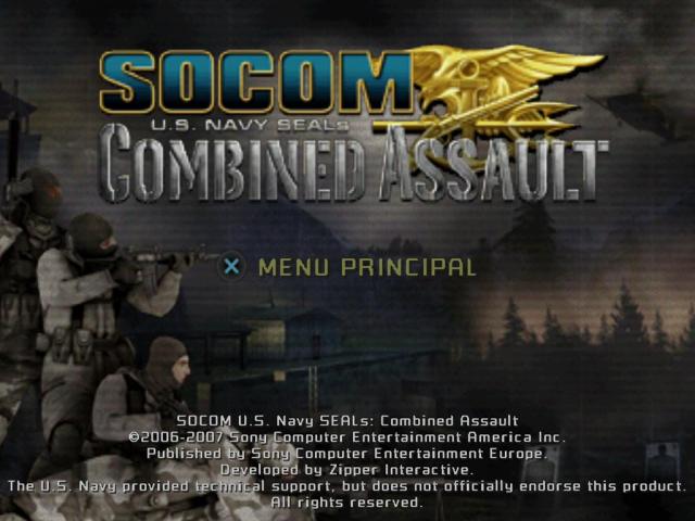 SOCOM : U.S. Navy SEALs, Combined Assault — Title screen