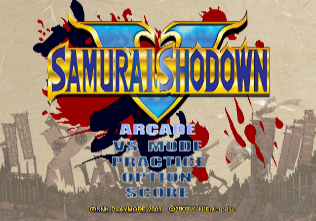 Samurai Shodown V — Title screen