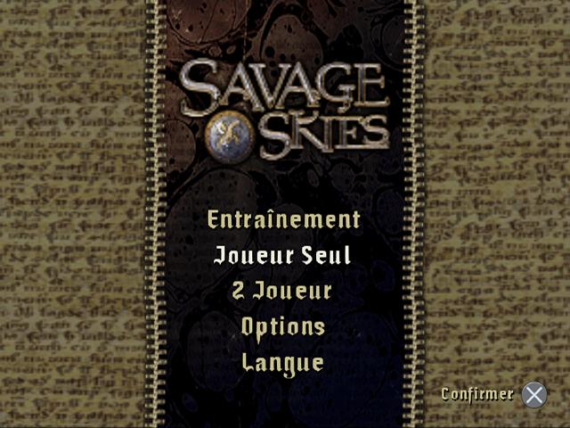 Savage Skies — Title screen