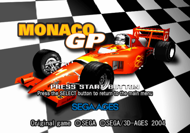 Sega Ages 2500 Series Vol. 2 : Monaco GP — Title screen